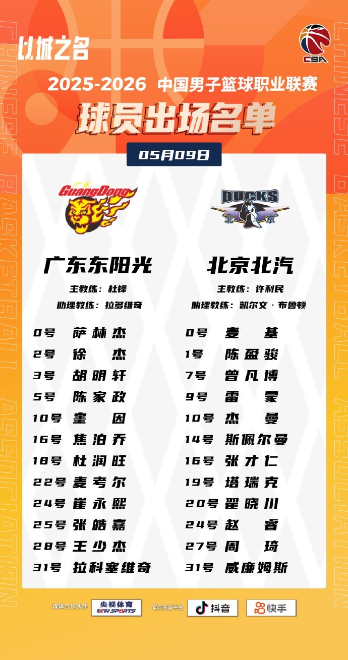 九游客户端-京粤G2大名单：北京不变阵 陈家政顶替张文逸 赵睿&amp;周琦回故地